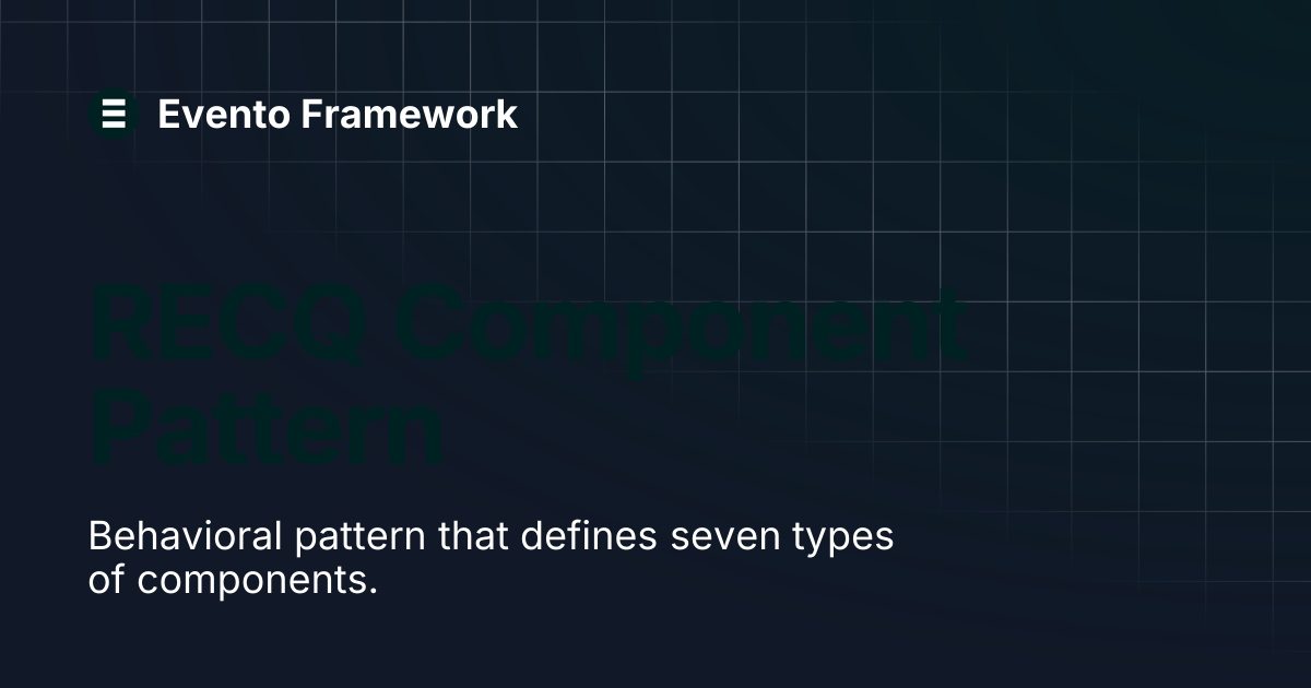 RECQ Component Pattern | Evento Framework